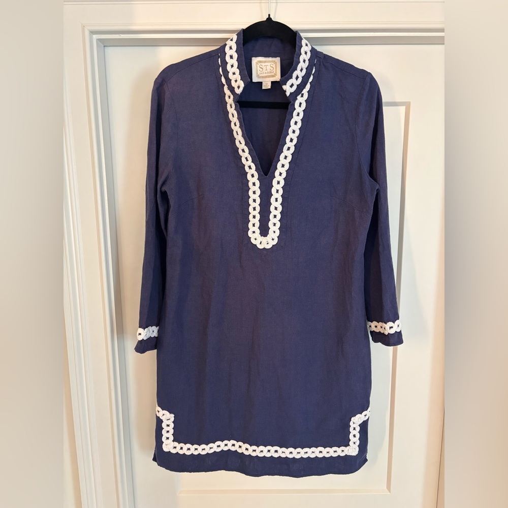 Sail to Sable Navy and White Long Sleeve Dress